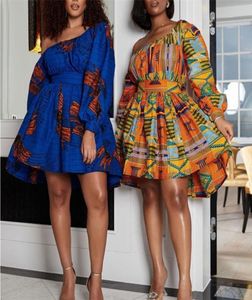 Robes africaines Femmes Sexy épaule au large de la mini-robe dashiki tribal imprimé africain robe femmes vêtements africains robe africaine femme 224853607