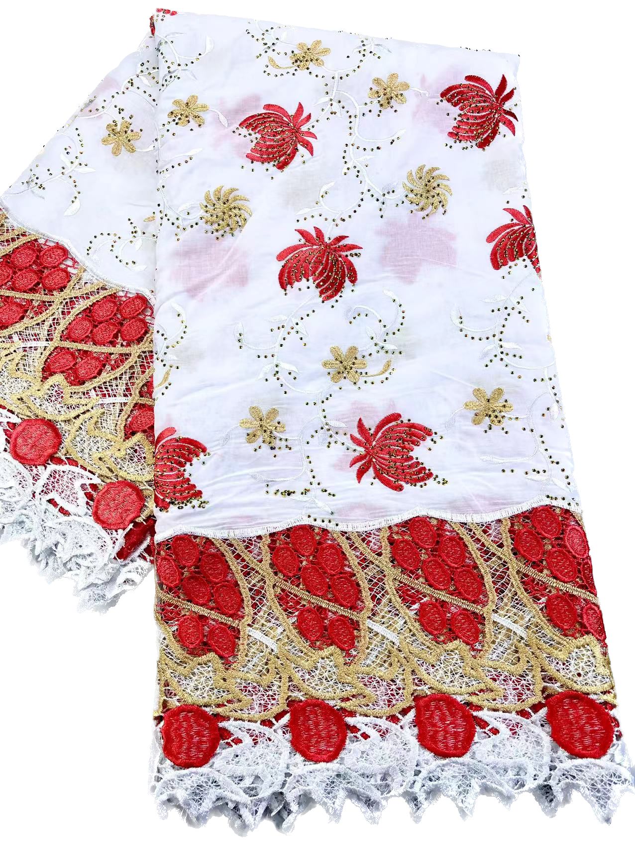 Африканская вышивка Швейцарца Вуали кружевные стразы Защиты для швейной ткани Вечерние платья 5 ярдов Высококачественные 2023 Швейные суда нигерийская вечерняя одежда KY-5189