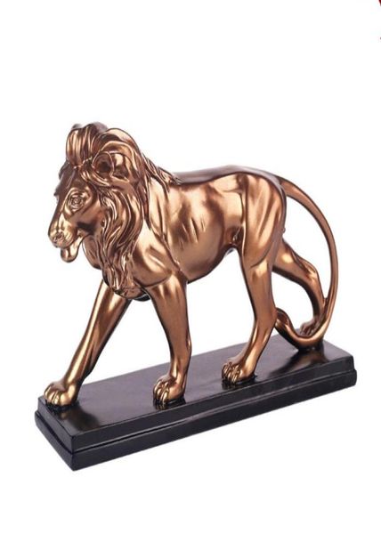 Africain Ferocied Lion Sculpture Resin Figurines Dominering Animal Home Decoration Accessoires Certe de gat