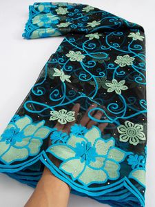 Africain French Mesh dentelle tissu de haute qualité en maille nigériane Lace avec des pierres adaptées aux robes de soirée pour femmes TY3620 240426