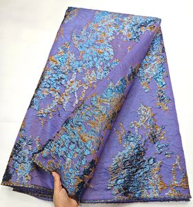African Gilding Brocade Lace Fabric 2024 Hoogwaardige Nigeriaanse Franse Jacquard TuLle Lace For Women Wedding Evening Jurk H1041 240408
