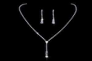 Conjunto de joyería africana, conjunto de collar de gota de tenis de cristal, nuevo collar de diamantes de imitación, pendientes, conjuntos de joyería de boda para dama de honor nupcial 8359145