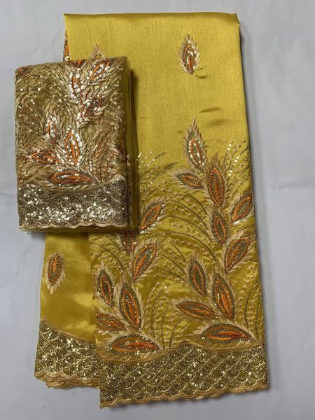 Sequins de tissus en dentelle africaine George Lace Fabric 2023 Broderie de haute qualité tissu indien pour la couture de mariage nigérian 7 ans
