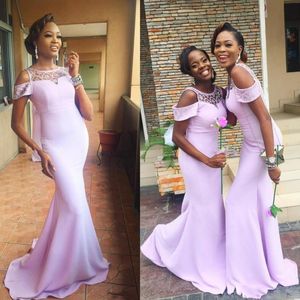 Robes de demoiselle d'honneur longues africaines pour mariage 2018 hors de l'épaule sirène demoiselle d'honneur robes sur mesure couleur et taille femmes vêtements de cérémonie