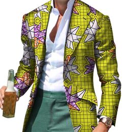 Afrikaanse mannen kleding Smart Causal Aangepaste Slanke Fit Fancy Pak Blazer Jassen Formele Jas Business Dashiki Party Wedding Wyn530 220409