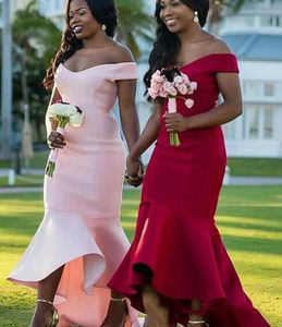 Afrikaanse zeemeermin bruidsmeisje jurken prom jurken off schouder vloer lengte formele bruidsmeisje jurk voor bruiloft avond feestjurken vestidos