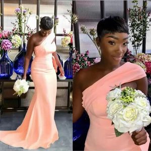 Afrikaanse Nigeriaanse Nieuwste Een Schouder Mermaid Bruidsmeisjekleding 2023 Pleats Garden Country Bruiloft Gast Partij Jassen Maif Of Honor247h