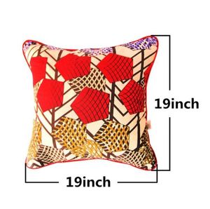 Fundas de almohada con estampado africano, funda de almohada de algodón, tela Ankard encerada, decoración del hogar, 19 pulgadas, 19 pulgadas, 52027957740545