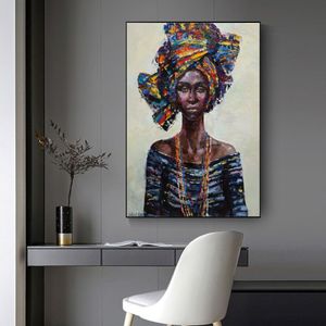 African Queen Black Woman Posters en Prints Modern Canvas Art Wall Painting for Living Room Home Decoration Unframed214V