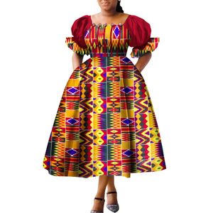 Afrikaanse stijl jurken voor vrouwen puff mouw hoge taille jurken ankara African Dress Princess Dress Robe Afrikaine femme wy9970