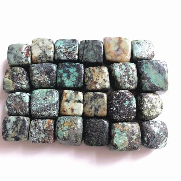 Cube turquoise africain Cube tombe des pierres en pierres de pierres de joyaux naturels cicatrisants Feng Shui décoration intérieure