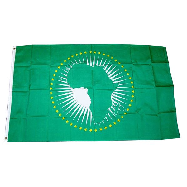 Drapeau de puissance unie des pays de l'Afrique de l'Union africaine 3x5, tissu 100% polyester imprimé personnalisé, livraison gratuite