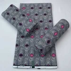 Tissu de cire africaine 6yards véritable cire nigérian Ankara bloc imprime tissu Batik néerlandais Pagne 100% coton pour la couture VL-105 240306