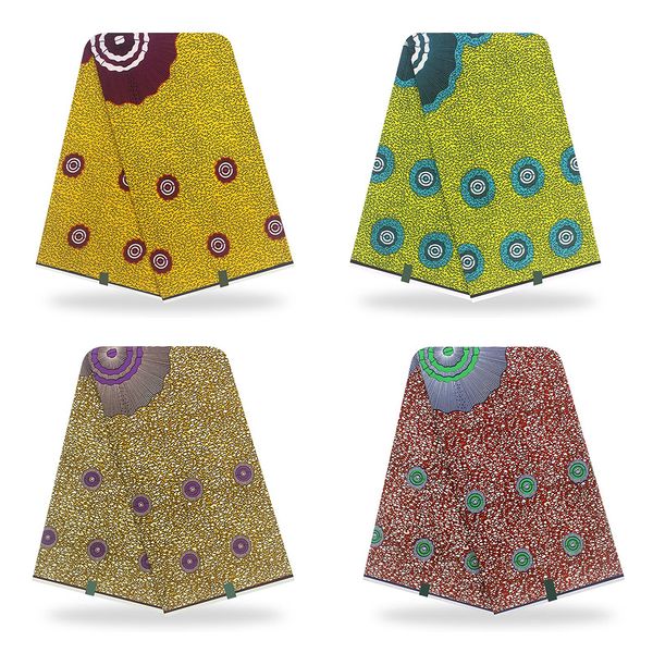 Tela de impresión de cera africana Ankara Pagne Wrap Tissu Material de algodón precio al por mayor Patchwork para fiesta 6 yardas para boda