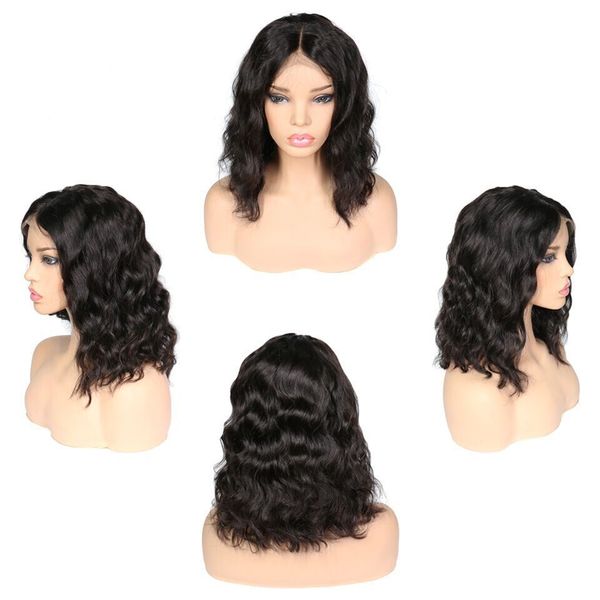 Perruques africaines Loose Wave Black Hair Head Cover Wavy Short Curly Wig pour femme