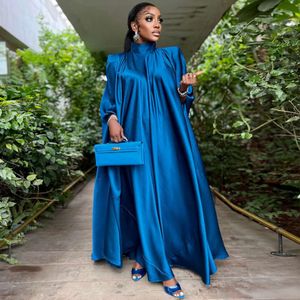 Robe Longue en Satin pour femmes africaines, Style élégant, Maxi, ample, Mousseline, Streetwear, grande Robe trapèze