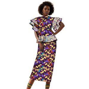 Afrikaanse vrouwen rok set crop top en rok Afrikaanse kleding goed naaien vrouwen pakken wy4864