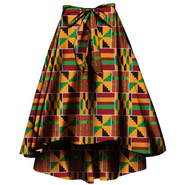Jupe africaine avec foulard pour femmes, Costume traditionnel, imprimé floral, jupe Dashiki décontractée