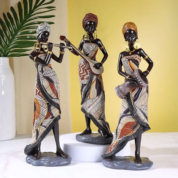Statue de femmes africaines, Figurines décoratives, figurine d'art de collection, accessoires de décoration de maison, salon, étagère de bureau, décor Accent 231220