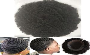 Afro Curl 360 vague Q6 dentelle avant toupet Q6 hommes perruque de cheveux hommes postiches malaisiennes vierges remplacement de cheveux humains pour hommes noirs8153991
