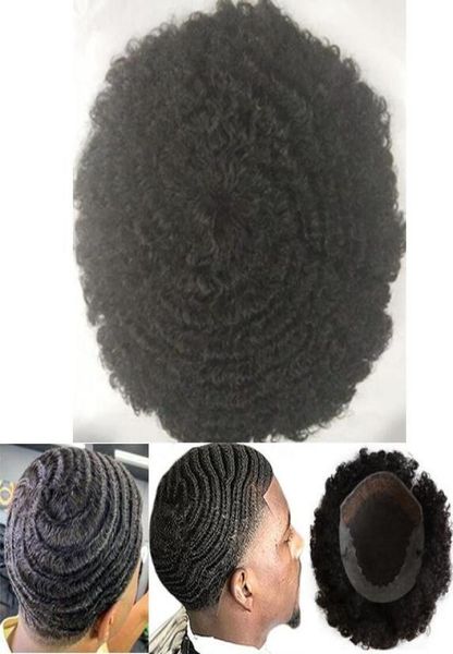 Afro Curl 360 vague Q6 dentelle avant toupet Q6 hommes perruque de cheveux hommes postiches malaisienne vierge remplacement de cheveux humains pour hommes noirs1069685