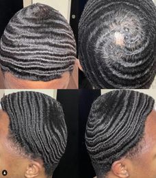 Afro Krul 360 Golven PU Toupetje Heren Pruik Volledige Kant Haarstukjes Chinese Remy Menselijk Haar Vervanging Man Wave Eenheden voor Zwarte Mannen3508197