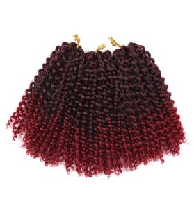 Afro Curl Bundles tisser les cheveux tressés synthétiques avec insecte ombre Blonde Crochet Traids Extension en vrac Hair1015734