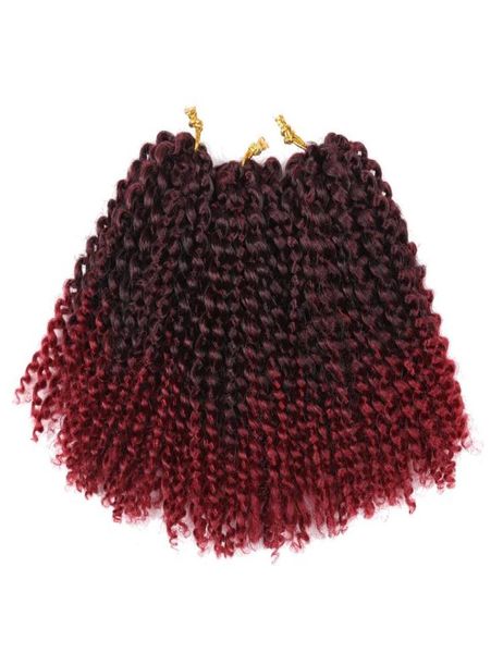 Afro curl bundles tisser des cheveux de tressage synthétiques avec Ombre bug blonde Crochet tresses Extension de cheveux en vrac hair4251273