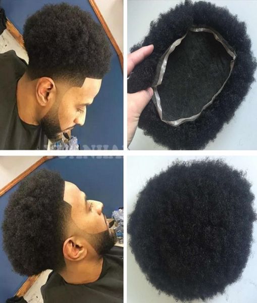 Afro Curl Toupee pour les joueurs de basket-ball et les fans de basket-ball Full Lace Men039s perruque pièces de cheveux brésiliens vierges cheveux humains 1712582