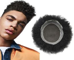 Afro Curls Hair Mens Wig 4mm 6 mm 8 mm 10 mm 12 mm en dentelle complète Afro Curl HEIR TOUPE TOUPE NOIR INDIAN VILLE VILLE SEMPLACEMENT DE CHILES HUMAINS POUR 8135413