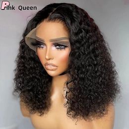 Afro krullende randen pruik 4c kinky randen baby haar kanten pruiken 200% 13x4 hd kanten frontale pruik remy kinky kinky krullende simuatie menselijk haarpruiken voor vrouwen