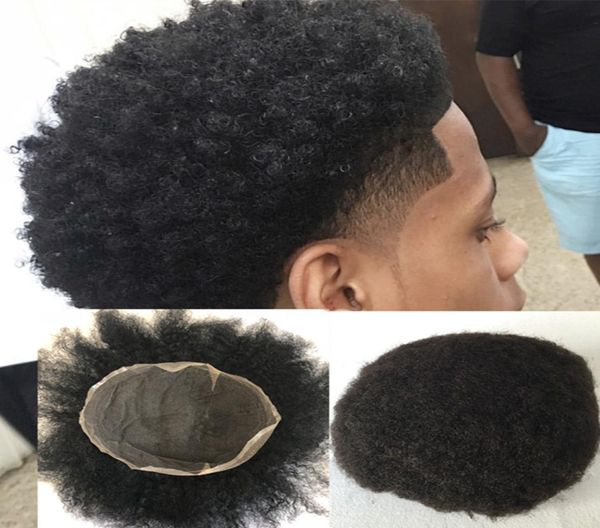 Afro Curly Full Lace Mens Toupee Toupee Courcy Curly Human Hair Men Wig Remplacement System Swiss Lace Toupee For Black Men Men Plice 4857124