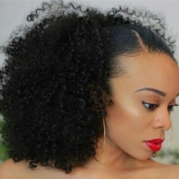 Afro Curly Ponytail Extensions pour les femmes noires Kinky Curly Drawstring Hair Ponytail Hairpieces Vente en gros Ponytails extension de cheveux 140g