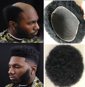 Afro cheveux hommes curl toupet pour les joueurs de basket-ball et les fans de basket-ball brésilien vierge cheveux humains Afro Kinky Curl hommes perruque livraison gratuite
