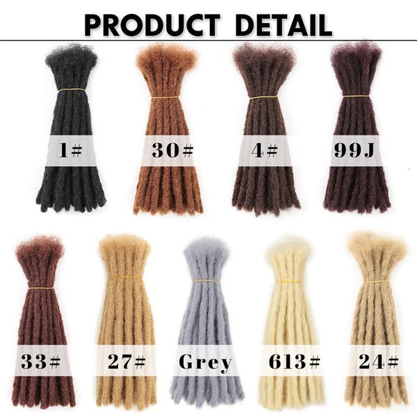 Afro Kinky Bulk Naturel Cheveux Dreadlocks Tresses Crochet Tressage Extensions À La Main Doux Faux Locs pour Femmes Noir 220409