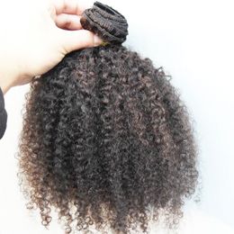 Afro kinky clip ins 8pcs clip afro-américain en extensions de cheveux humains 100g Natural couleur kinky extensions de cheveux humains bouclés