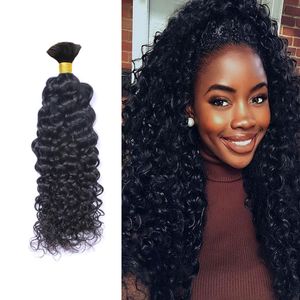 Afro kinky krullend vlechthaar menselijk haarbundels geen inslag menselijk haar bulk voor het vlechten van 100 g 14-26inch