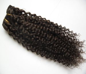 Armadura virginal rizada rizada brasileña del cabello humano rizado afro 1pcs calidad de trama doble, sin derramamiento, sin enredos