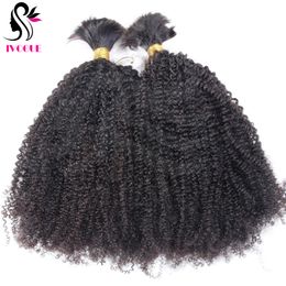 Afro crépus bouclés brésiliens cheveux humains en vrac pour tresser sans trame pour les femmes couleur noire naturelle 100g un paquet