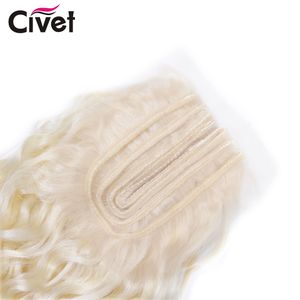 Afro Extensions de cheveux bouclés Kinky Bouleaux de cheveux synthétiques de 30 pouces avec fermeture extensions de cheveux blonds ombre tisser la livraison gratuite