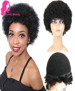 Perruque de cheveux humains afro crépus bouclés pour femme noire8A mongole courte Afros Curl Extension de cheveux vierges perruques non dentelle couleur naturelle 61272376