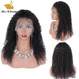 Afro Kinky Curly Lace Lace Wig Front Kinkycurl Human Hairwigs 13 * 4 Lacefrontalwig 13 * 6 Part profonde 130% 150% densité