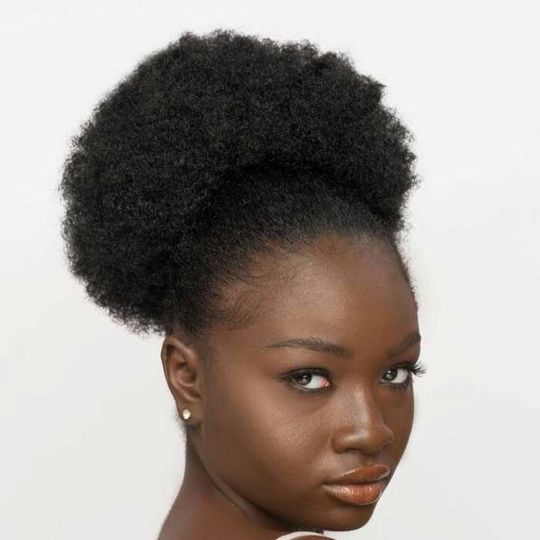 Afro Kinky Curly Ponytail Afro-Américain Court Wrap Remy Hair Cordon Puff Pony Tail Clip dans les Extensions de Cheveux 120g Aviable