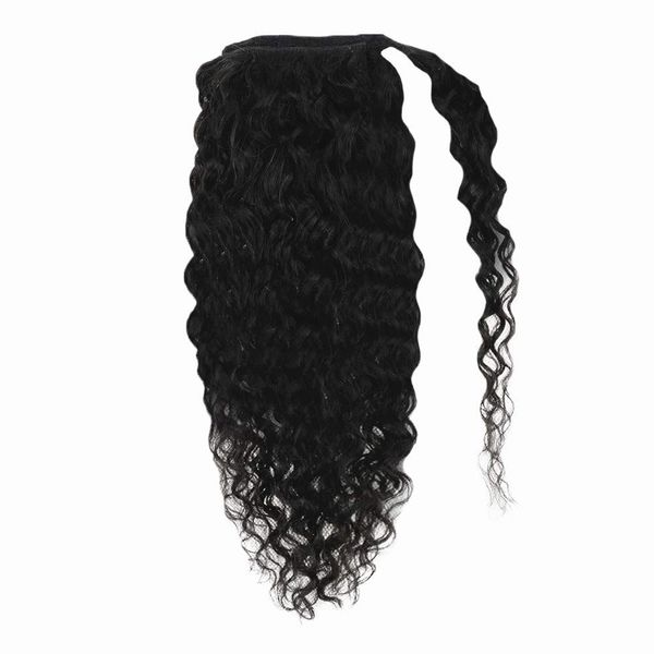 Afro Kinky Curly Ponytail Clip afro-américain dans les cheveux Puff Pony Tail Chignon Chignon Postiche pour les femmes noires 120g Extension de cheveux humains