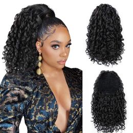 Afro Kinky Curly Pony Pony Human Hair Extensions 10-28inch Natural Color Clin dans Remy Hair