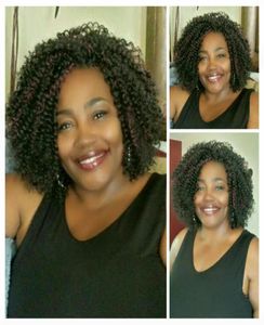 Afro kinky krullende korte bob -kant front menselijk haarpruiken voor zwarte vrouwen Braziliaanse remy haren 12inch natuurlijke kleur diva14615446