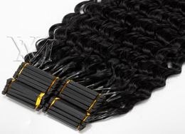 Afro Kinky Krullend Recht Diep Water Yaki 4A 4B 4C Cuticula Uitgelijnd Maagd 6D Pre Bonded Braziliaanse Indiase Human Hair Extensions6176670