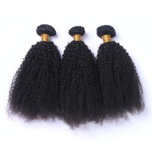 Afro Kinky Krullend Maagdelijk Haar Weave Extensions Onverwerkte Braziliaanse Menselijke Haar Afro Krullend Bundels Deals Double Wefted 3pcs Lot