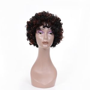 Afro kinky krullend pruik synthetisch haar pruiken voor vrouwen zwarte mix bruin en blonde volledige cosplay