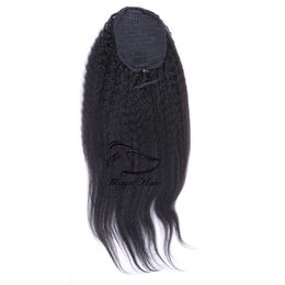 Afro Kinky Straight Menselijk Haar Paardenstaart voor Zwarte Vrouwen Braziliaanse Maagd Haar Trekkoord Paardenstaart Hair Extensions 10-20 inch
